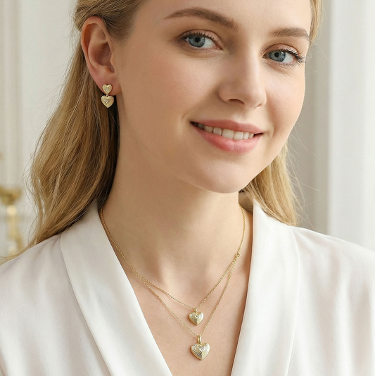 Amor Layered Fluted Heart Set