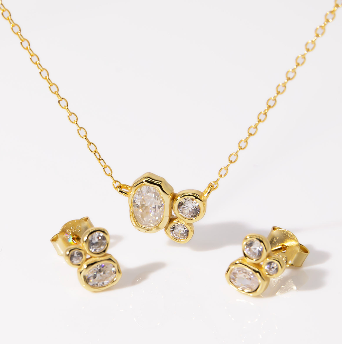 Orion Bezel Cluster Jewelry Set