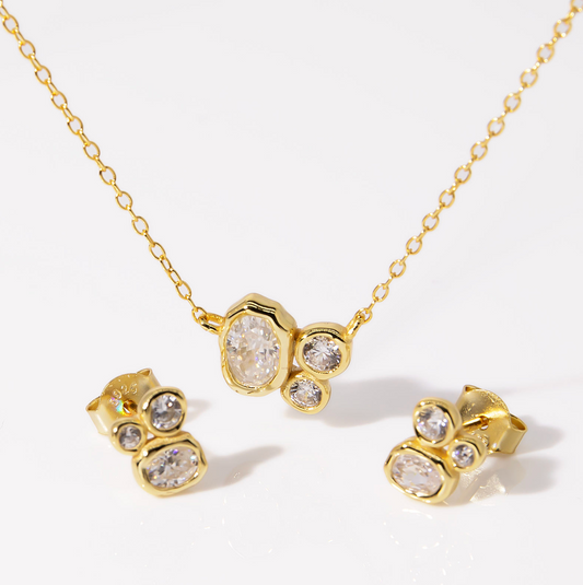 Orion Bezel Cluster Jewelry Set