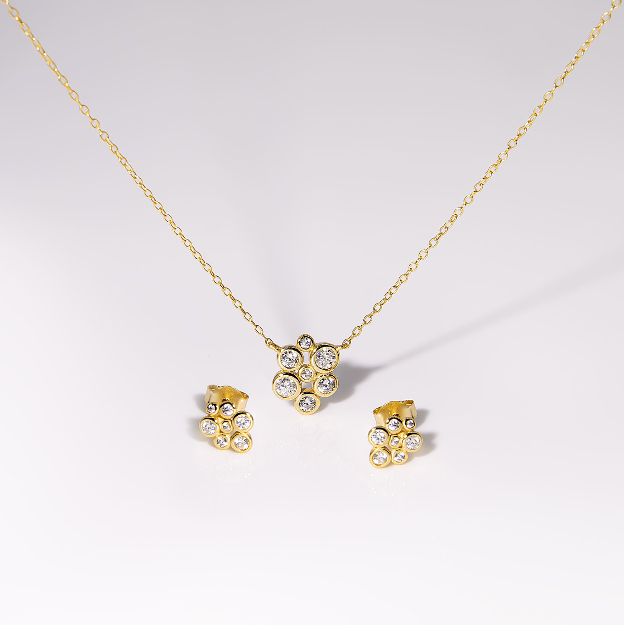 Blossom Bezel Cluster Set