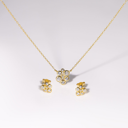 Blossom Bezel Cluster Set