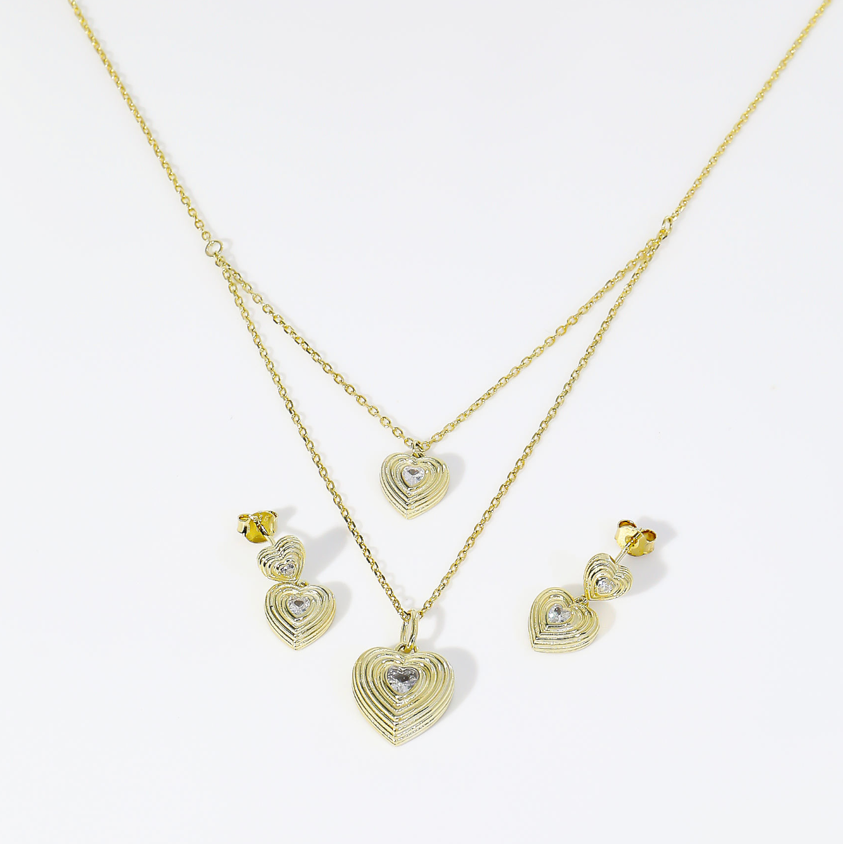 Amor Layered Fluted Heart Set