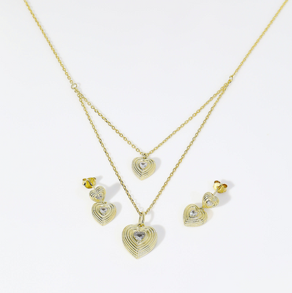 Amor Layered Fluted Heart Set