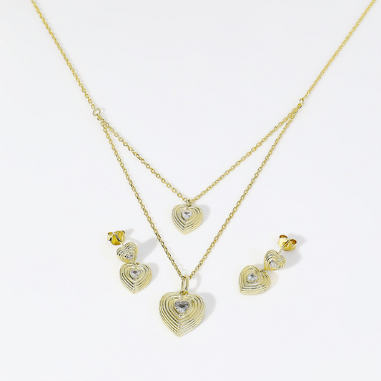 Amor Layered Fluted Heart Set
